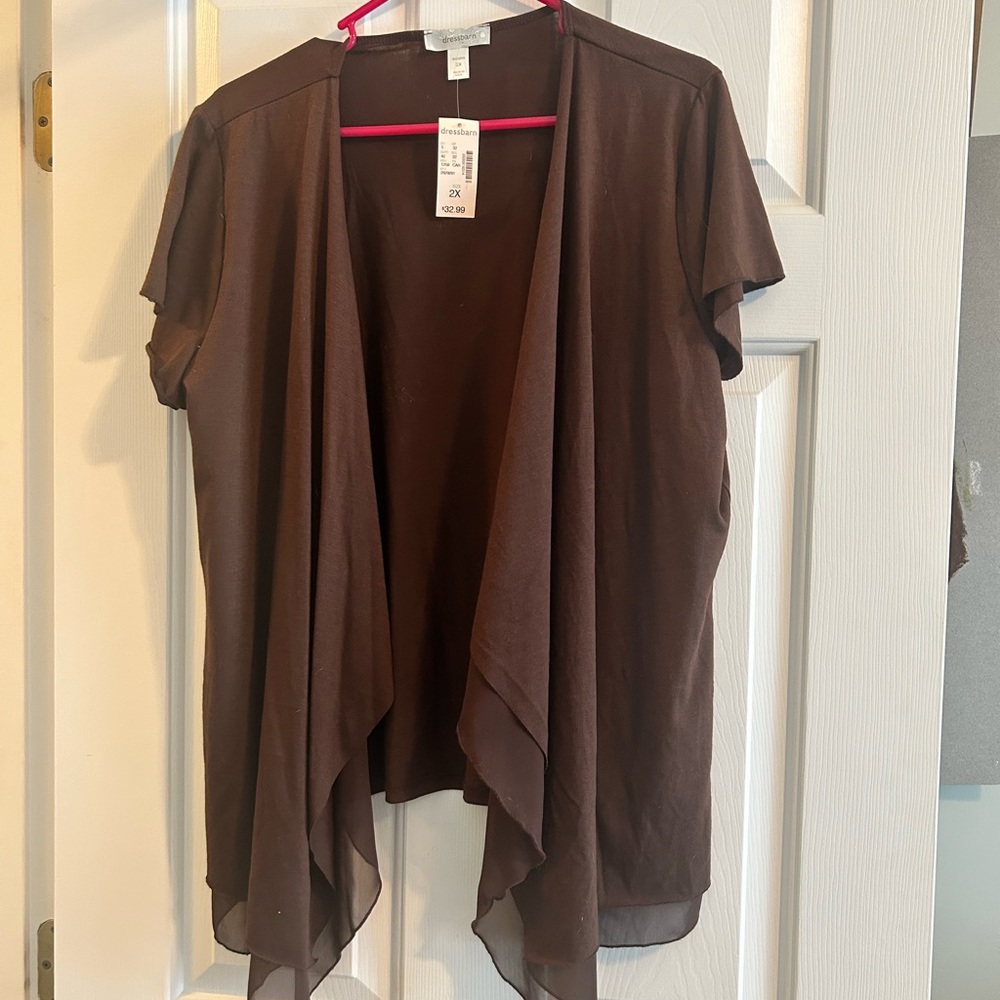 Dress Barn silky coverup brown size 2X